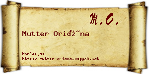 Mutter Oriána névjegykártya